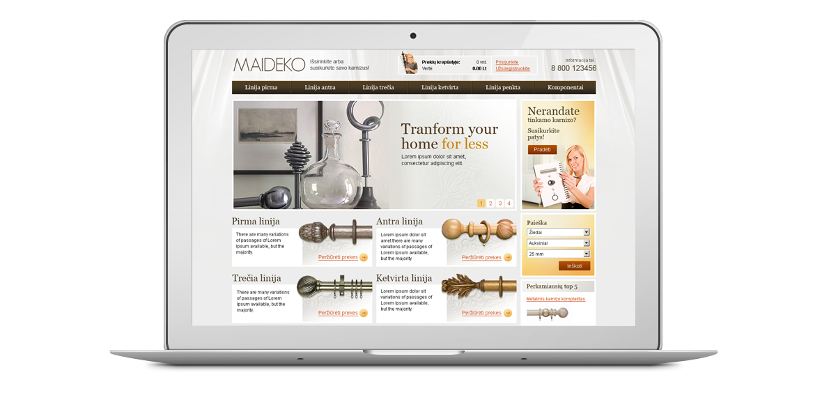 Maideko website homepage design